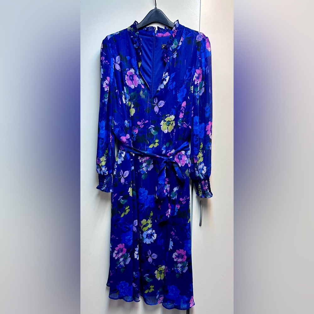 Floral Blue Dress with gorgeous details.